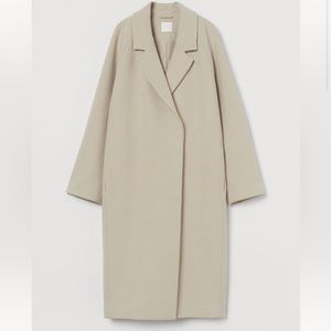 H&M | Beige long coat (calf-length)